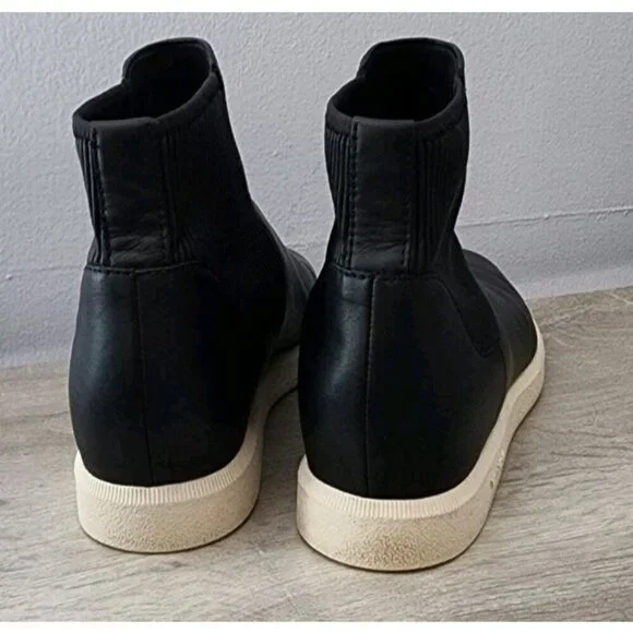 Vince Leather High-Top Slip On Sneakers Black Stretch 9.5 $295 Platform - Picture 5 of 8